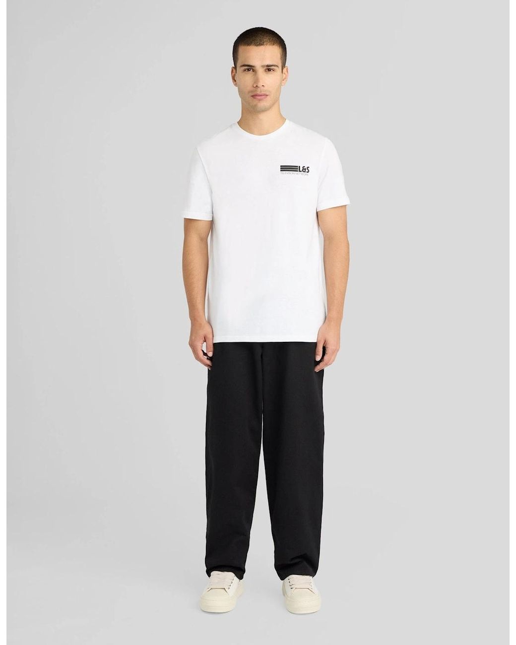 Lyle & Scott White Broadcaster Back Graphic T-Shirt for men