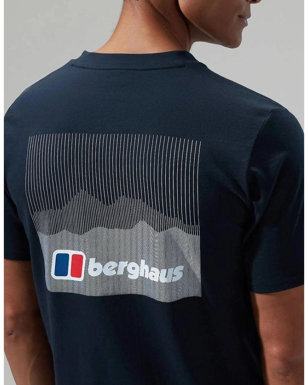 Berghaus Blue Calibration Line Graphic Cotton T Shirt for men