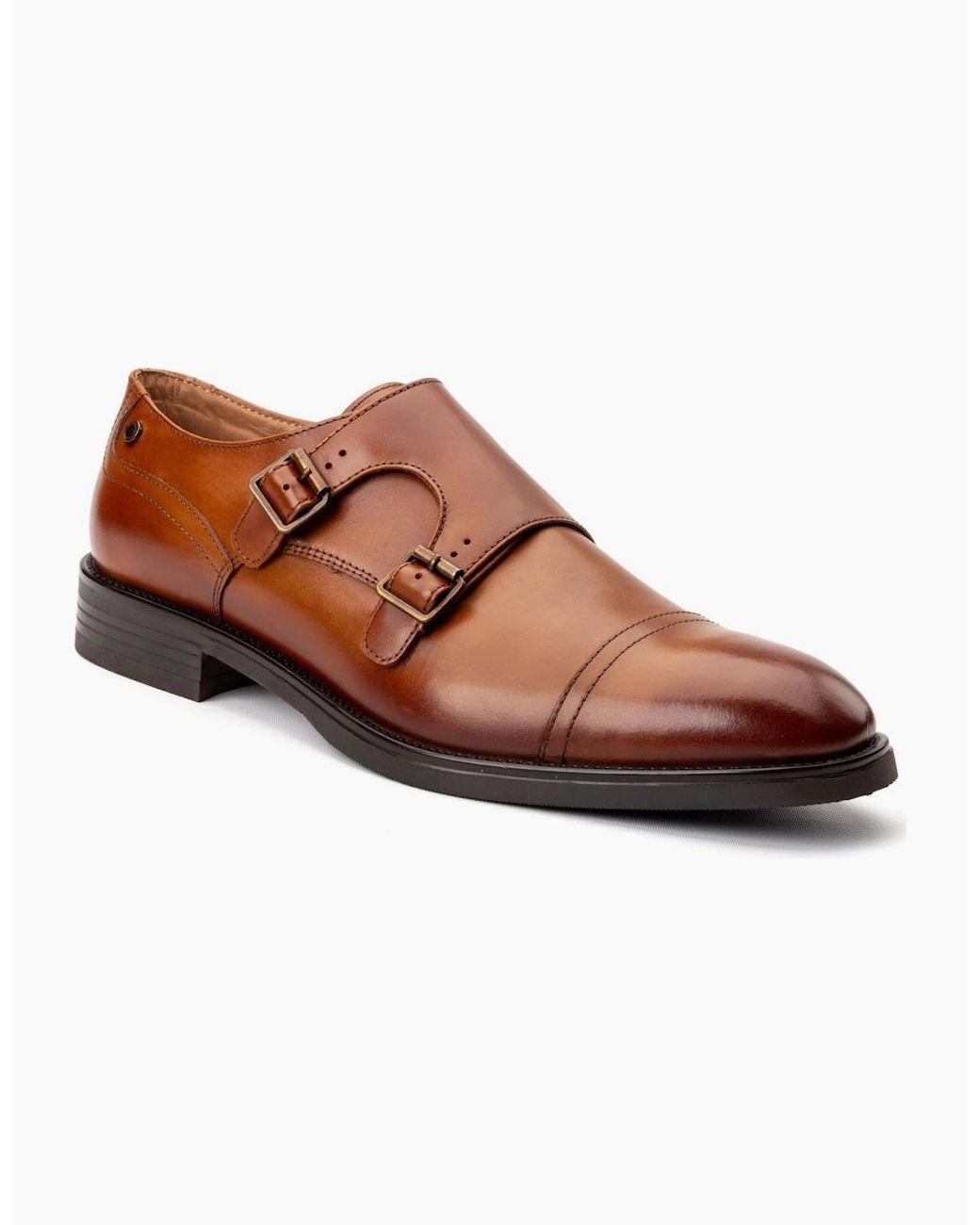 Base London Brown Taper Monk Shoes for men