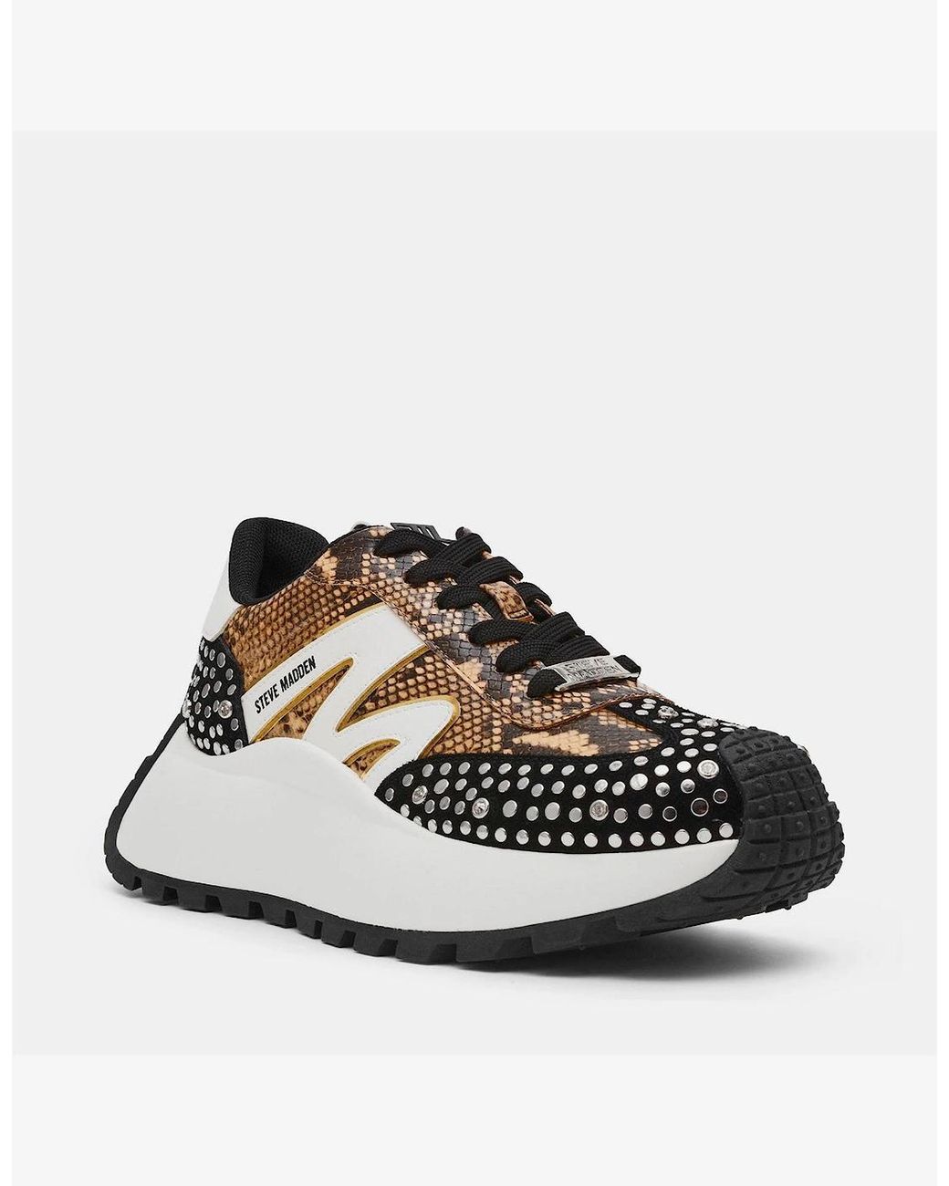 Steve Madden White Supercampo S Lace Up Platform Sneakers