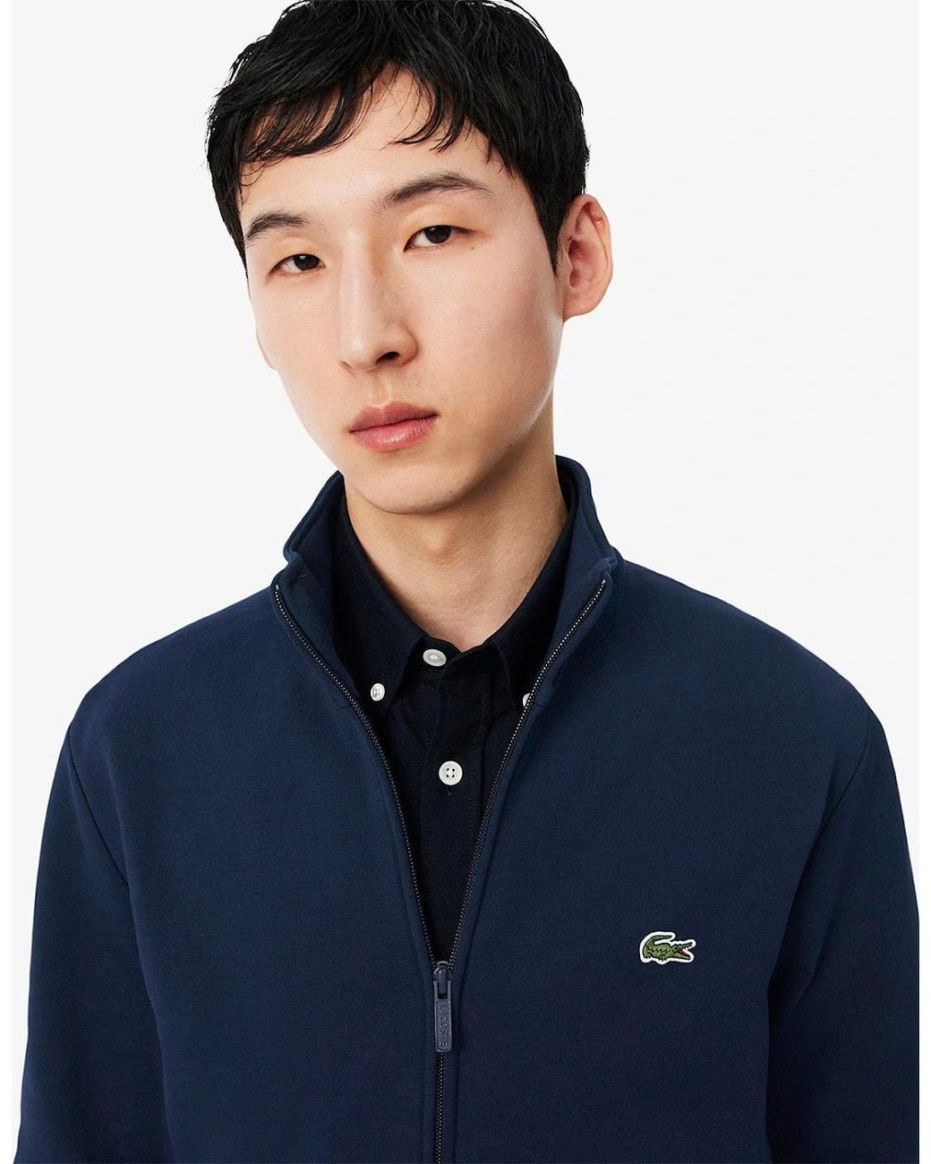 Lacoste Blue Sh8870 Full Zip Fleece Track Top for men