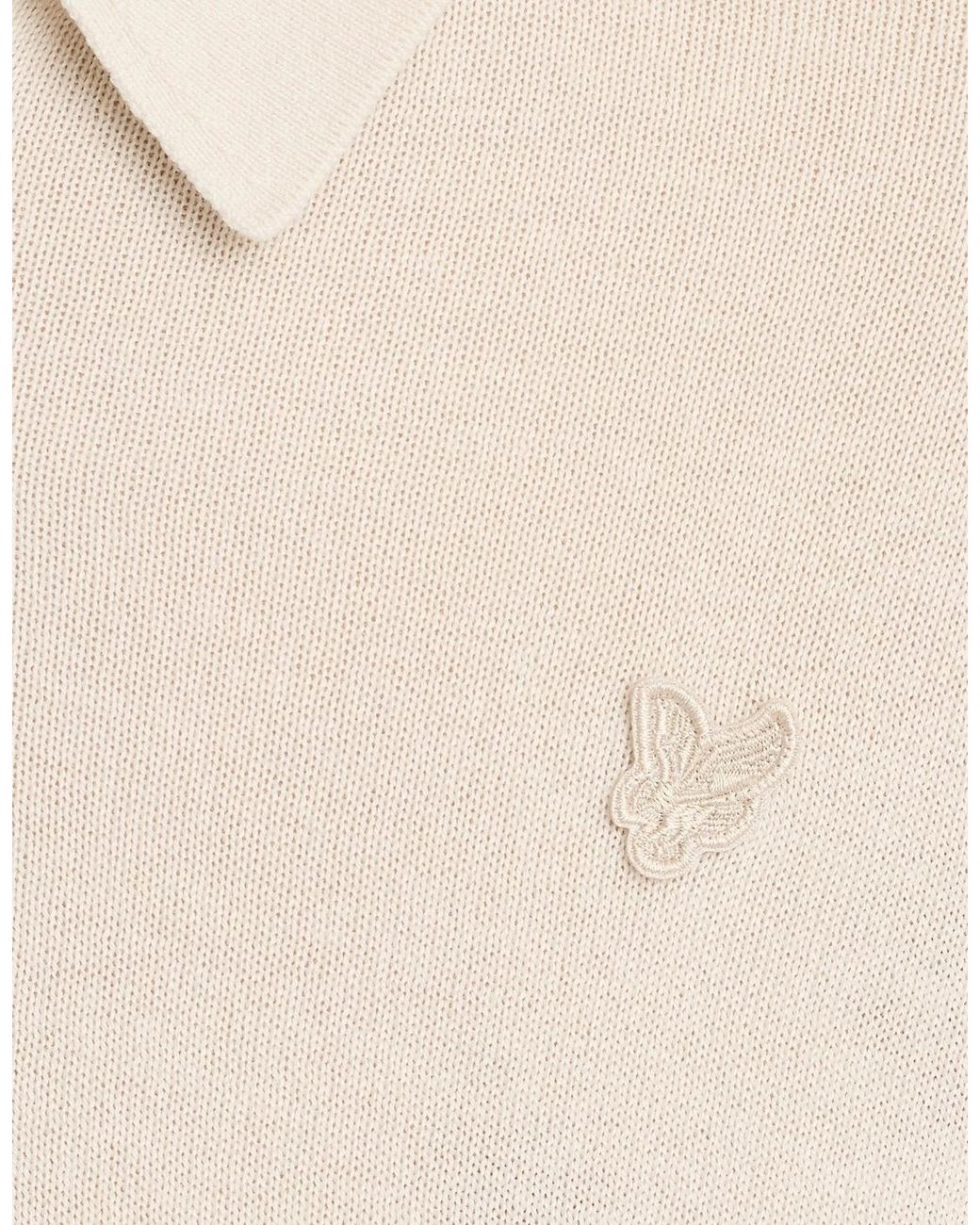 Lyle & Scott White Long Sleeve Cotton Polo Shirt for men