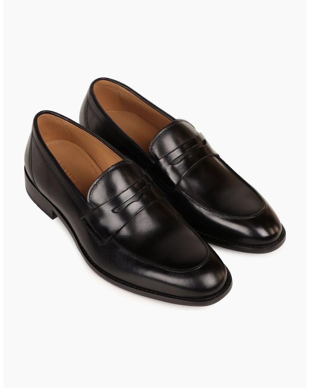 Jones Bootmaker Black Russell Penny Loafers for men
