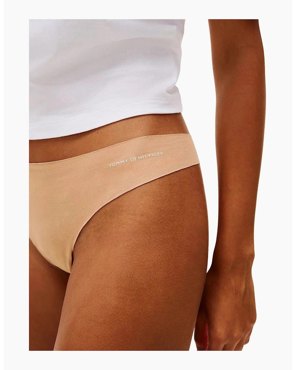 Tommy Hilfiger Blue 3-Pack Sleek Logo Hipster Briefs, Ivory