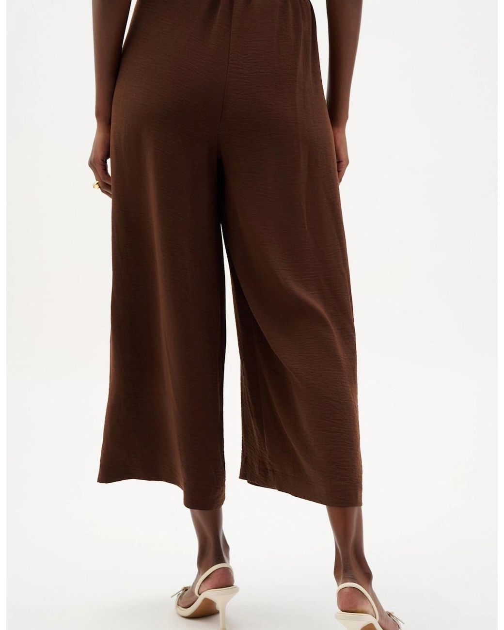 Joseph Ribkoff Brown Gauze Pull-On Culotte Pants With Pleats