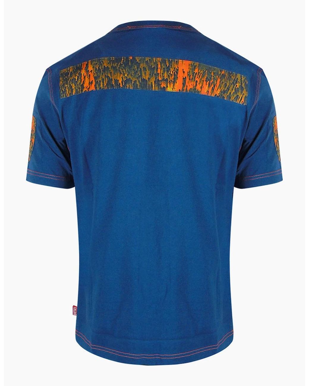 DIESEL Blue Block Logos Ensign T-Shirt for men
