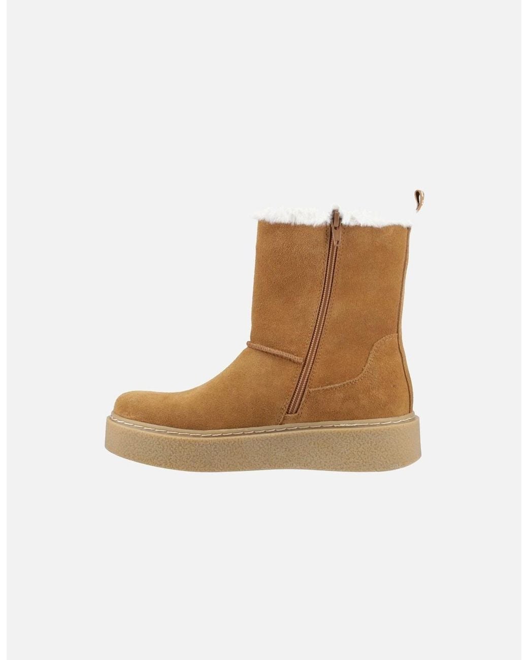 Hush Puppies Brown Becca Mid Suede Tan Boots