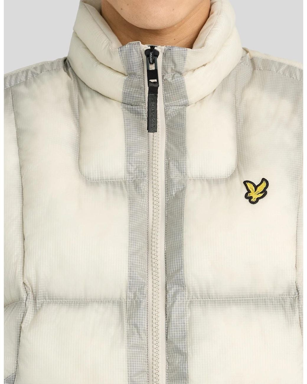 Lyle & Scott Natural Translucent Puffer Gilet for men