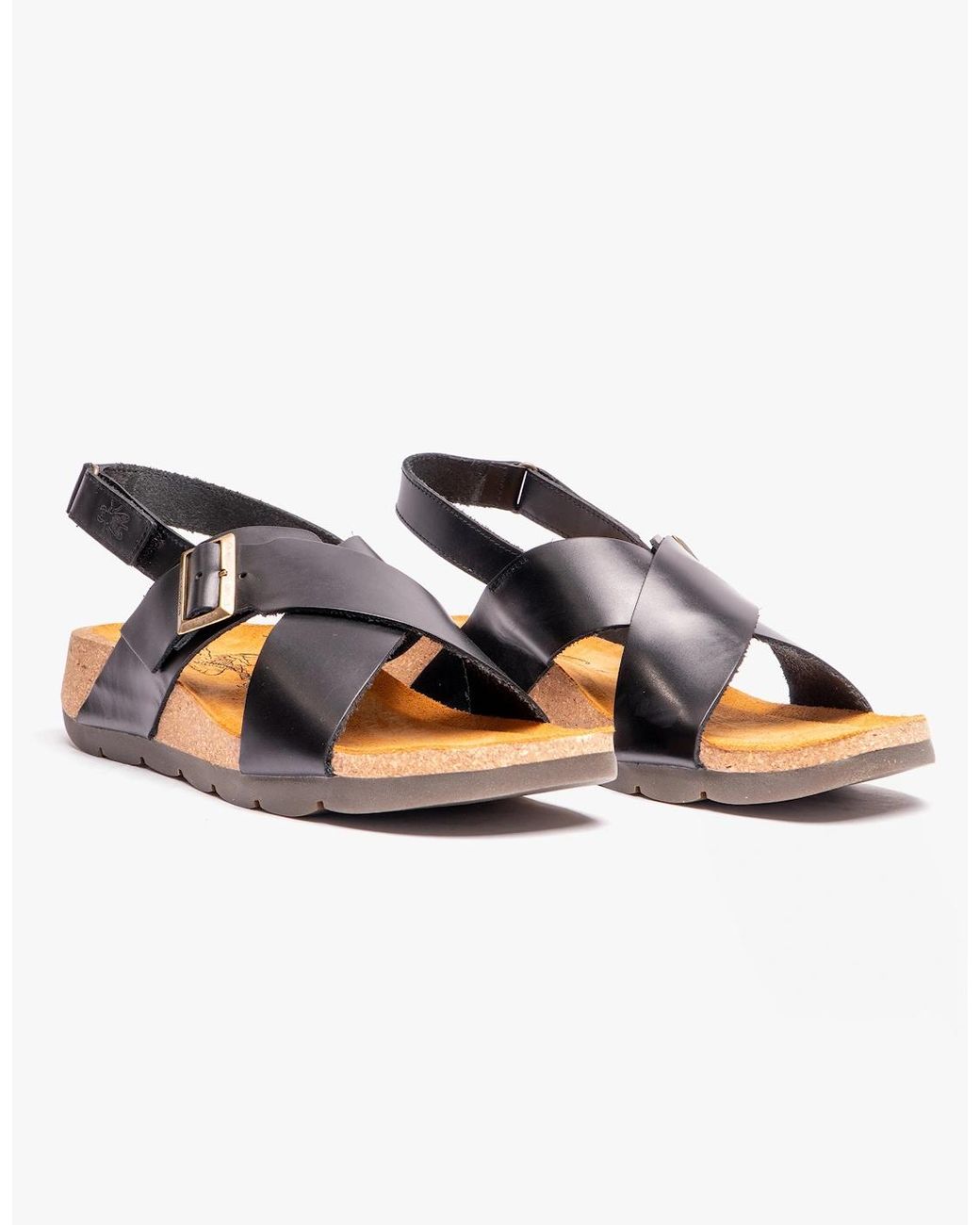 Fly London Black Chlo852Fly Slingback Crossover Sandals
