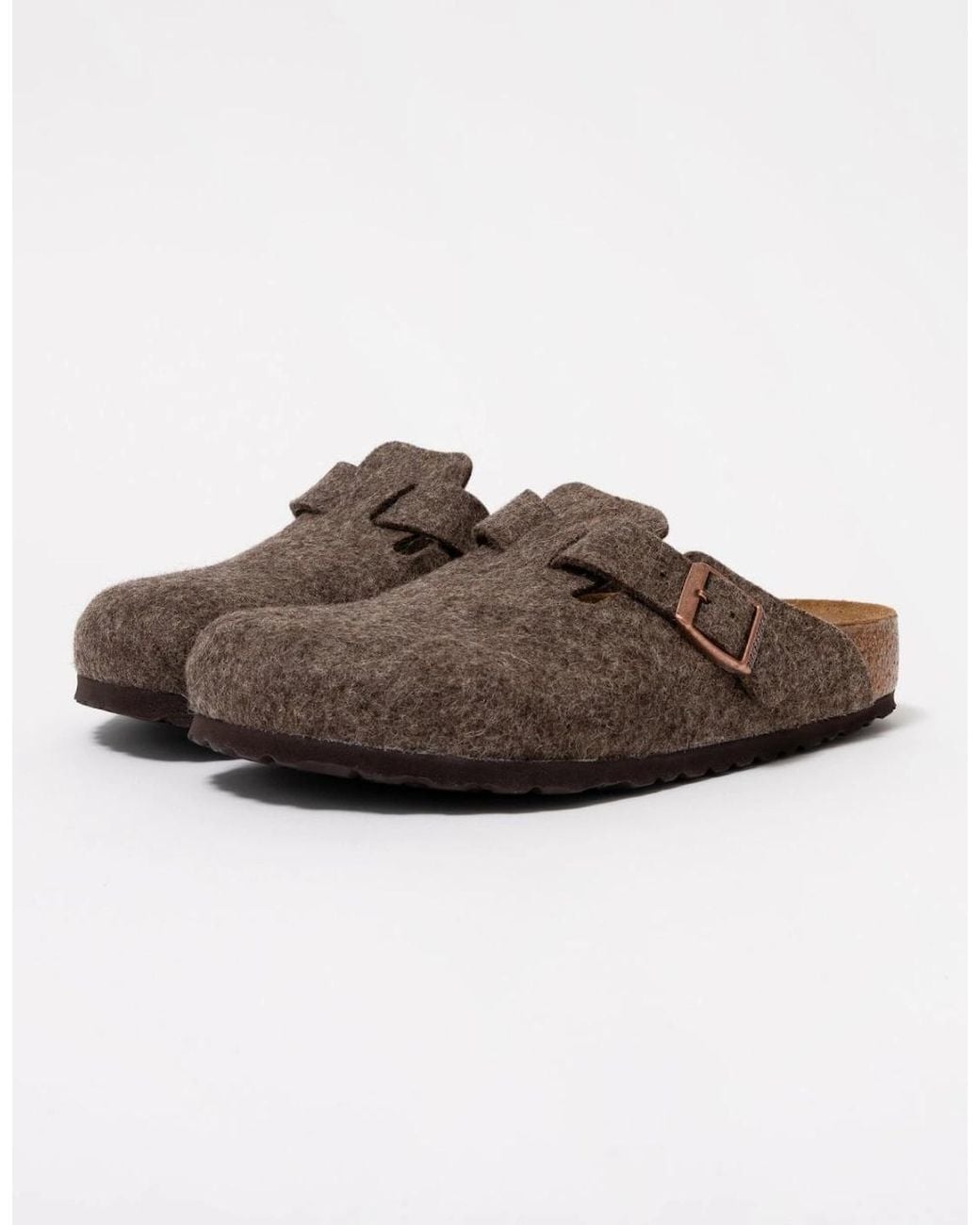 Birkenstock Boston Brown Wool Felt Clogs
