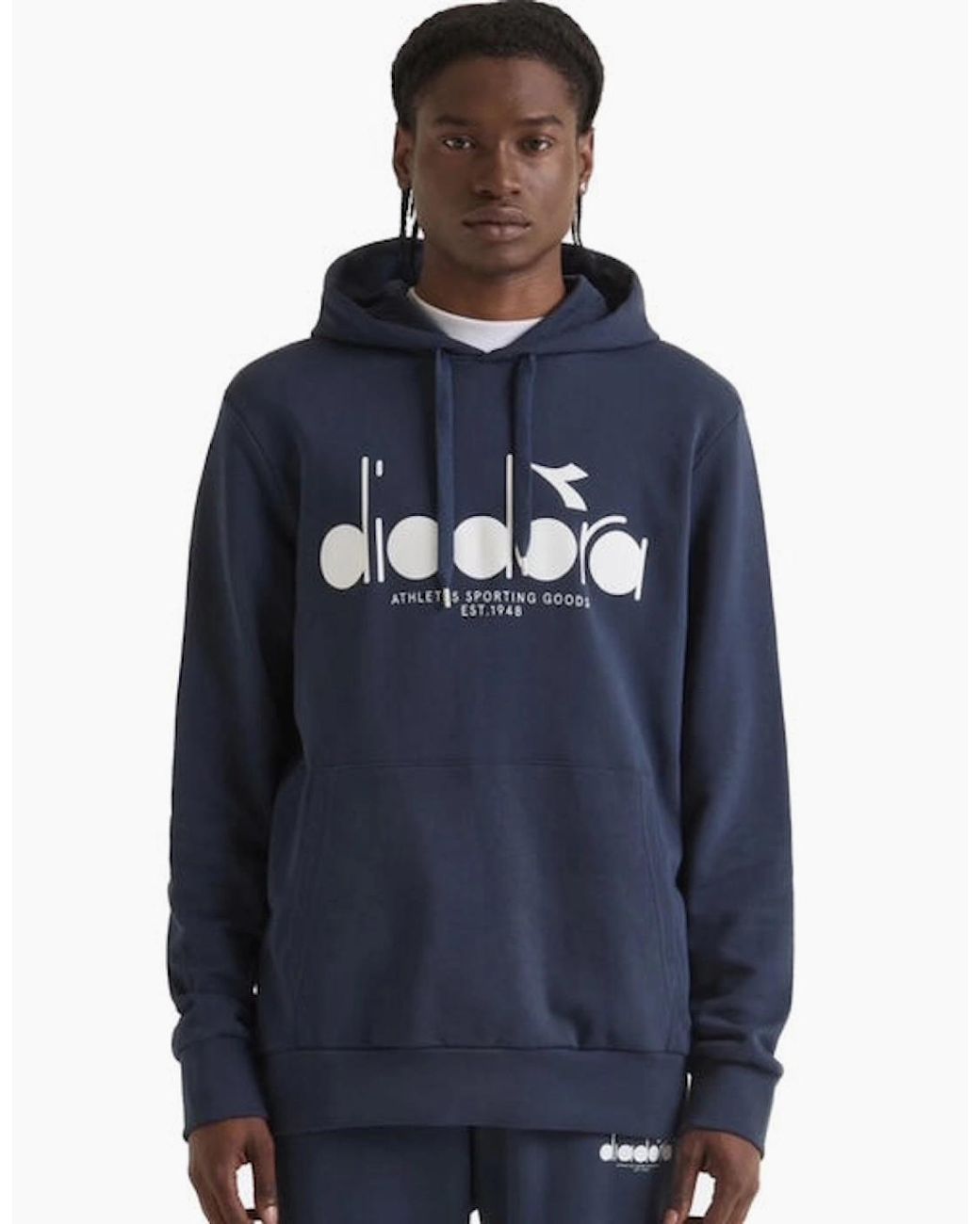 Diadora Blue Logo Denim Hoodie for men