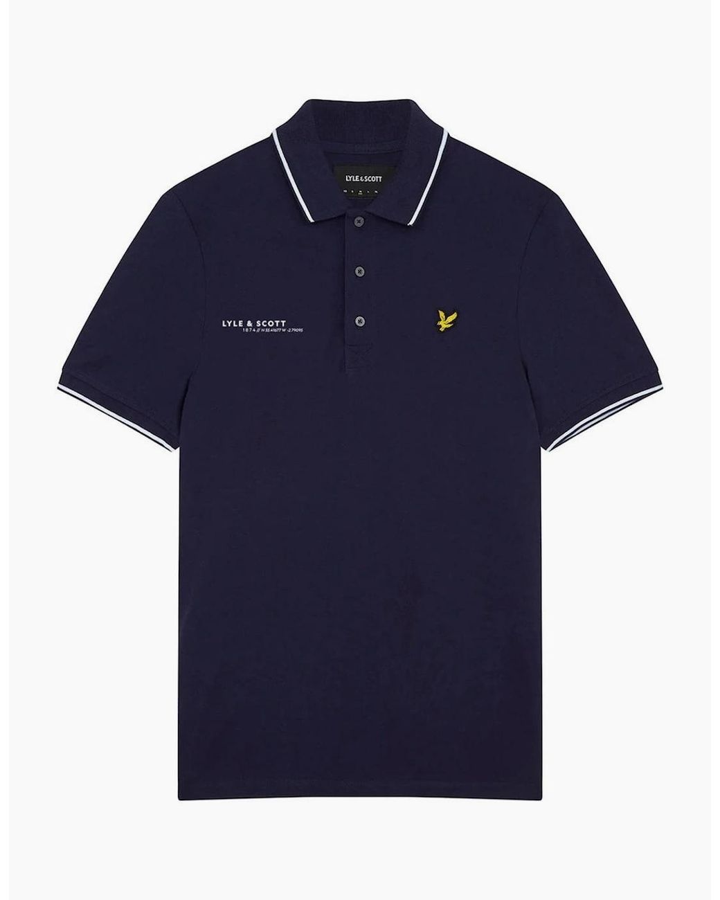 Lyle & Scott Blue Lyle & Scott Co-Ordinate Print Logo Short Sleeved Polo Shirts for men