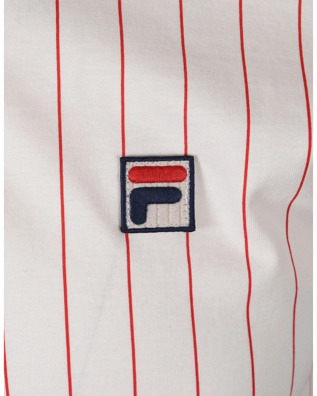 Fila White Vintage Classic Vintage Striped Polo Shirt Gardenia for men