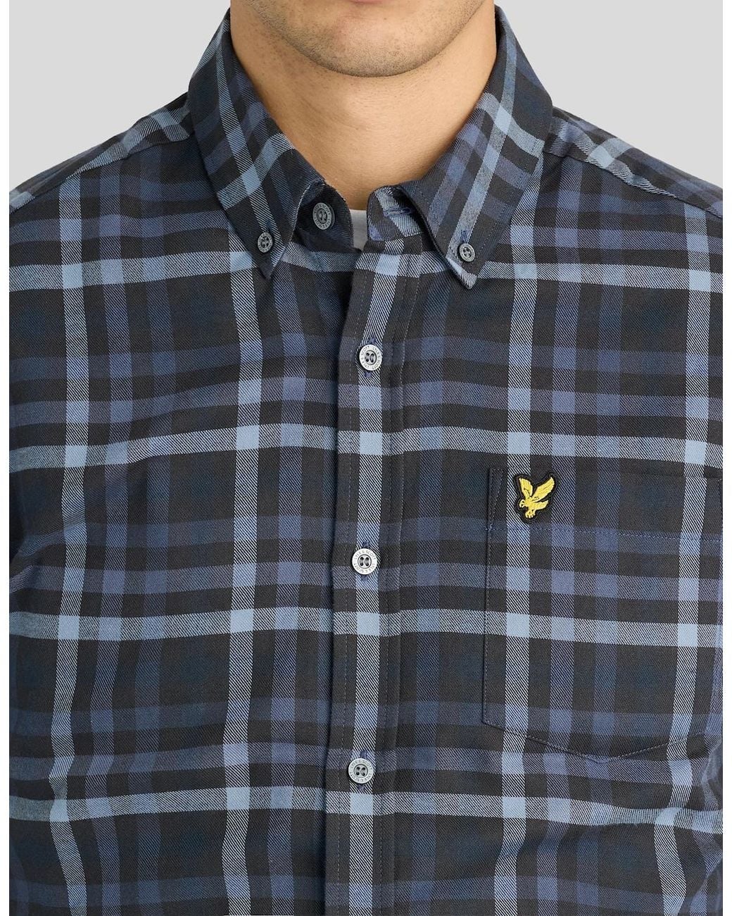 Lyle & Scott Blue Tonal Check Shirt for men
