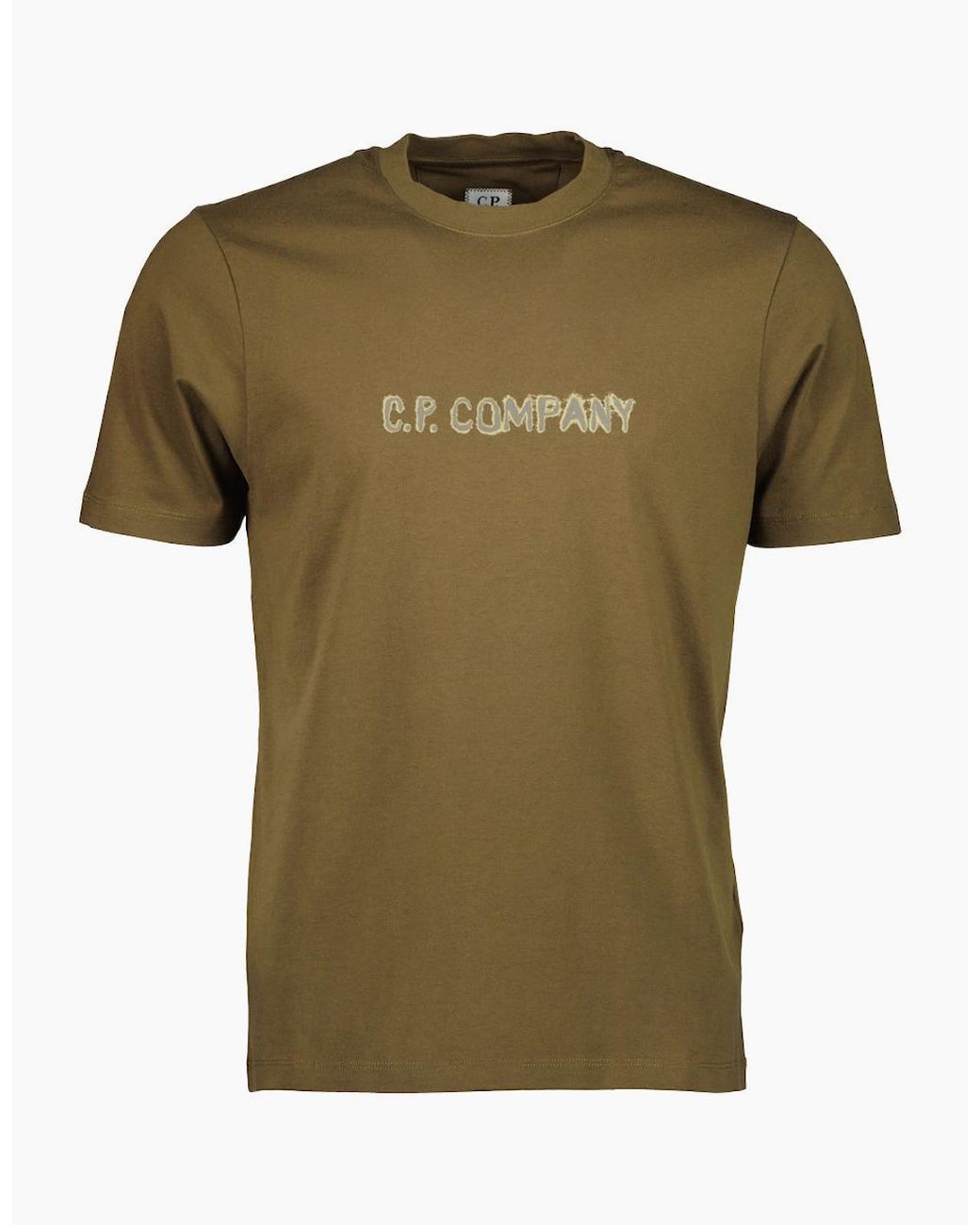 C P Company Green Graphic Logo Print T-Shirt for men