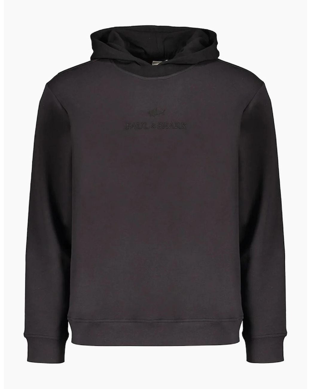 Paul & Shark Black Active Fleece Soft Cotton Hoodie With Logo for men