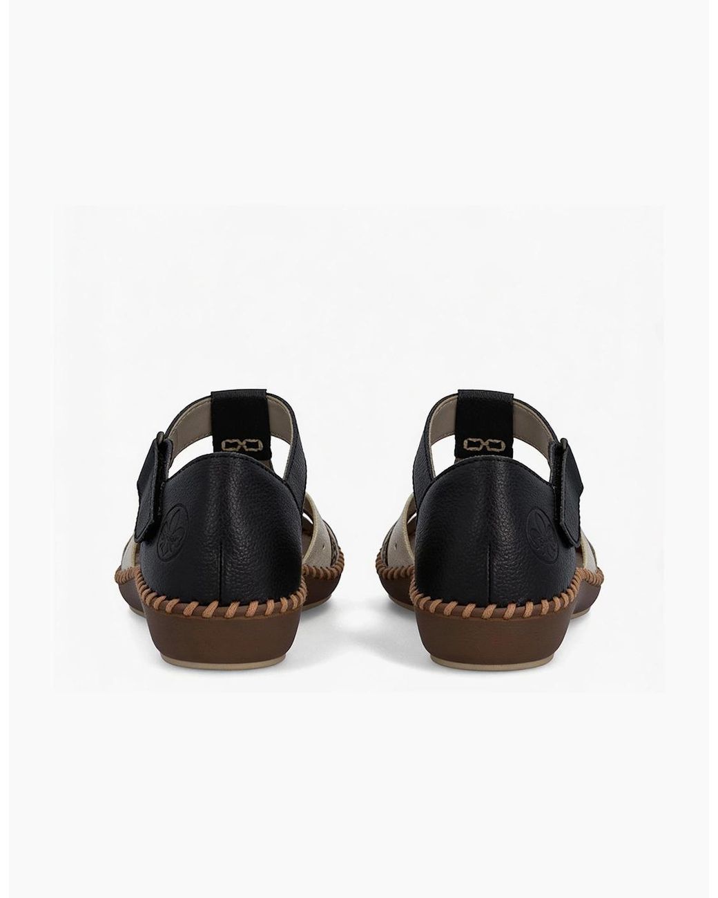 Rieker Black Desideria T-Strap Sandals