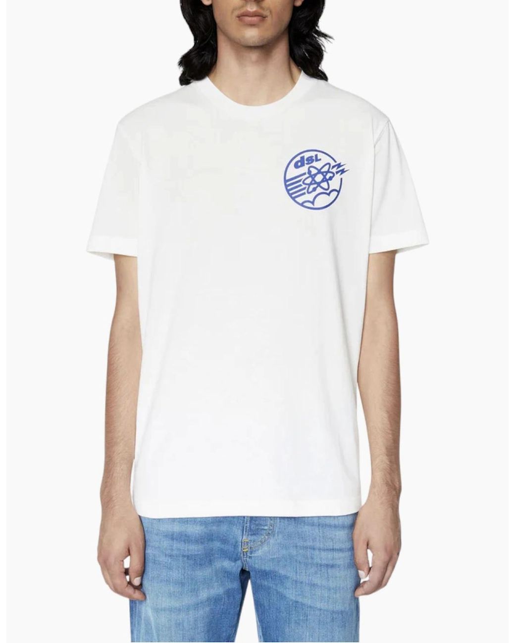 DIESEL White T Diegor E7 T Shirts Short Sleeve Slim Fit Casual Summer Cotton Tee