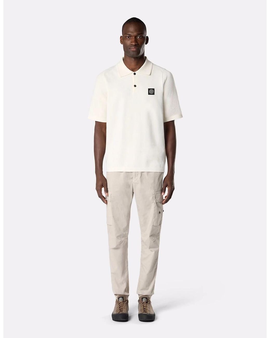 Stone Island Natural S00B5 Knitted Polo for men