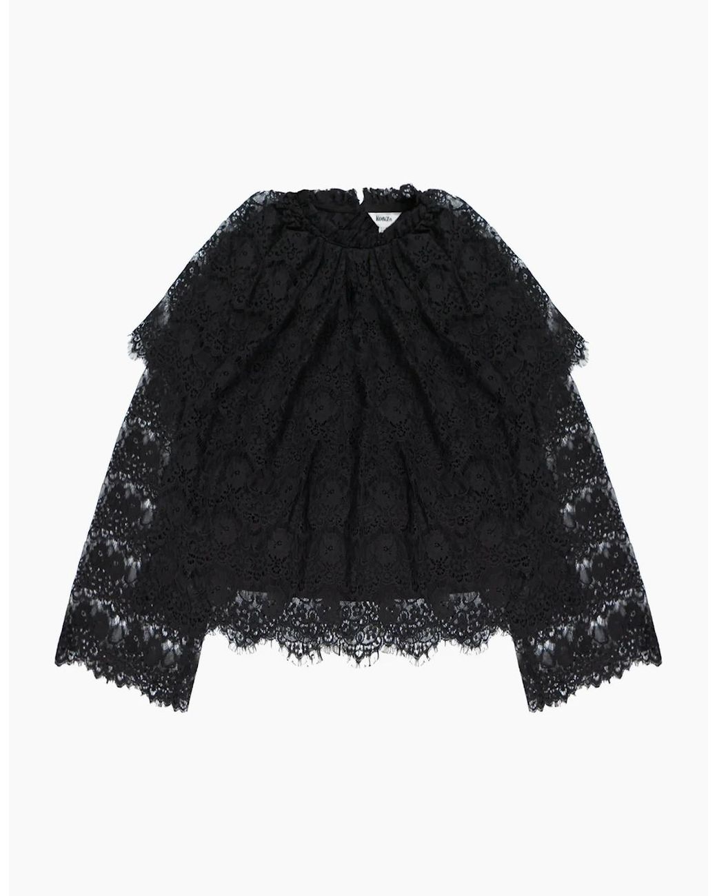 Ro&zo Black Lace Overlay Blouse