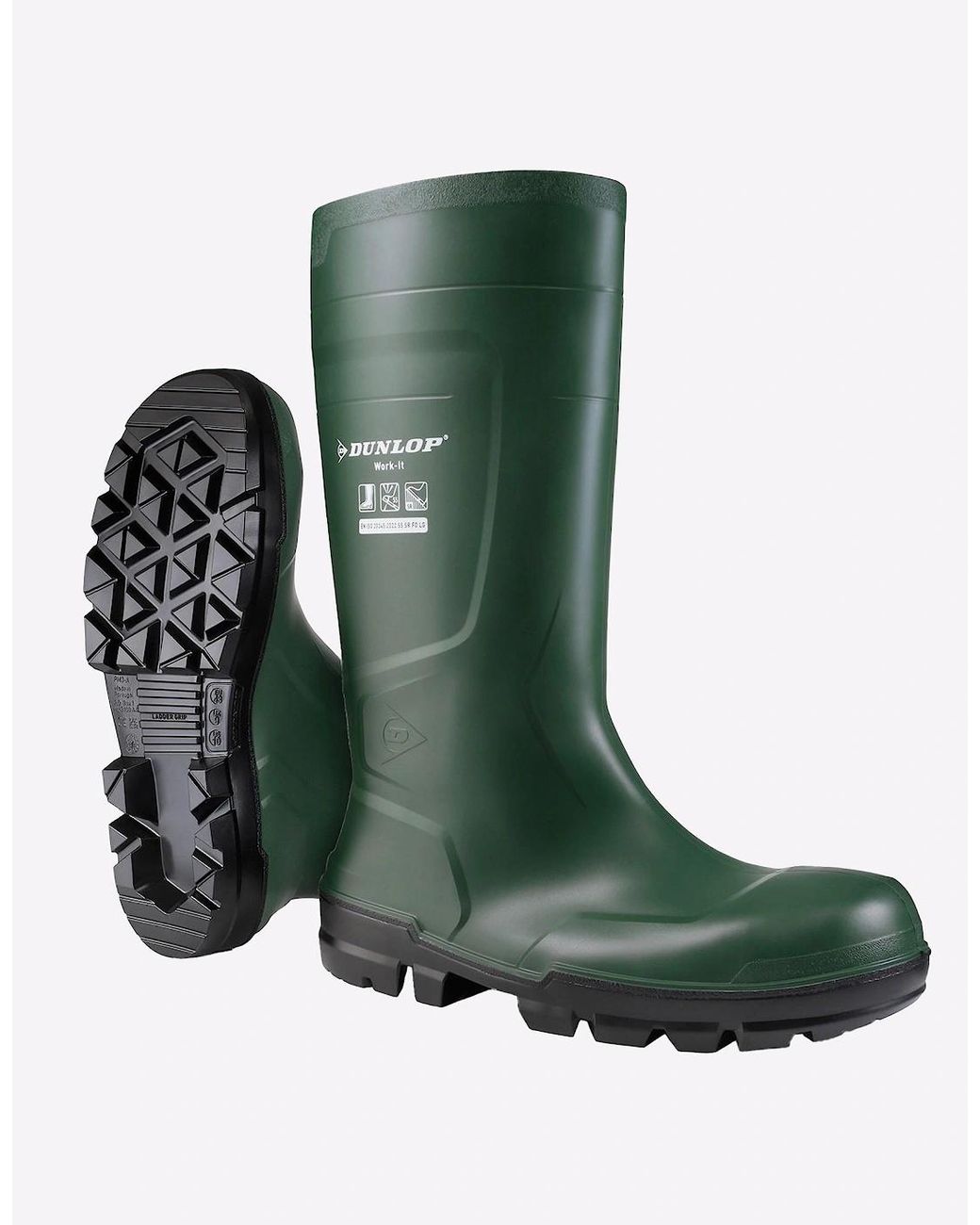 Dunlop Green Work-It Full Safety Waterproof Wellington for men