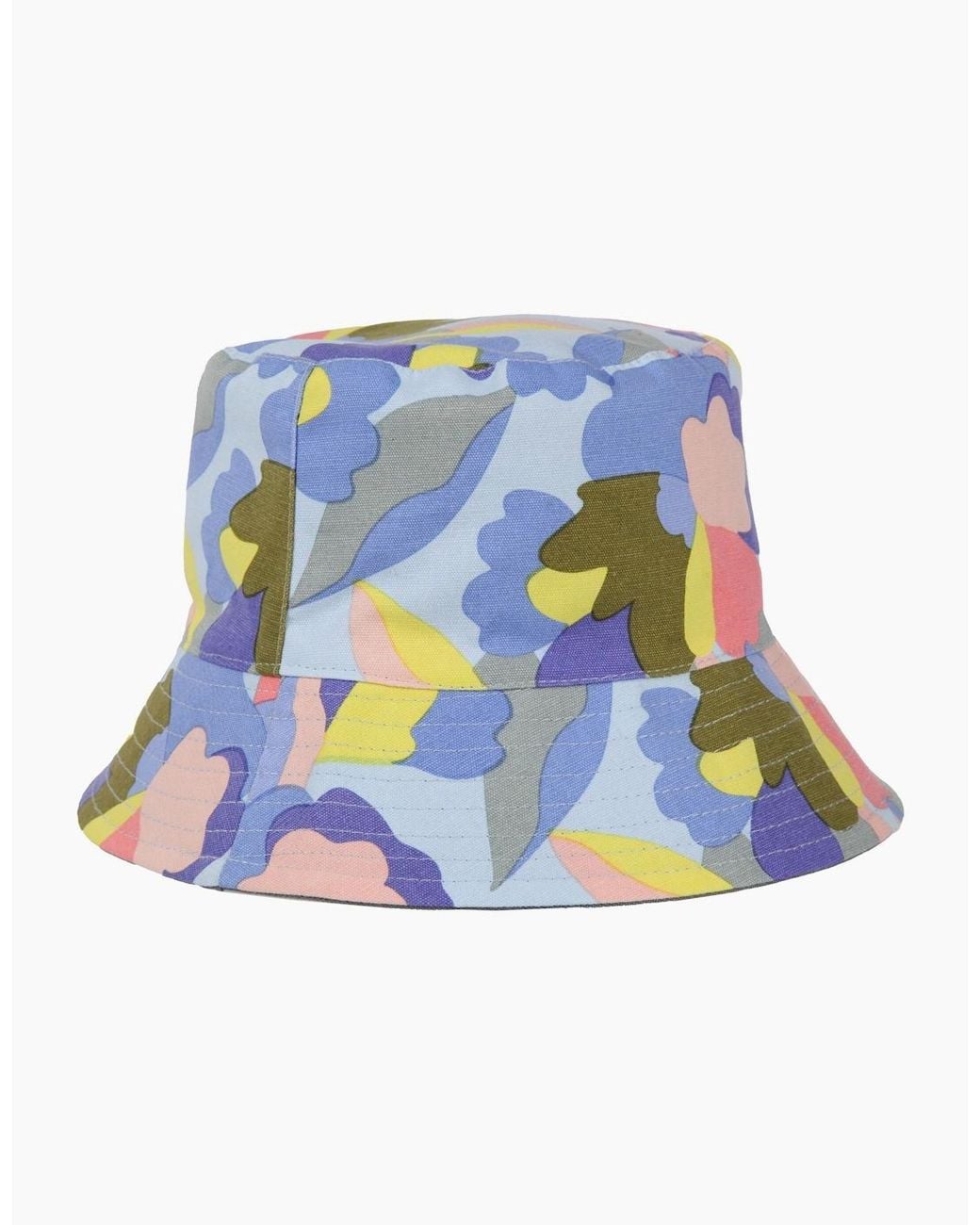 Regatta Blue Ladies Abstract Floral Reversible Bucket Hat
