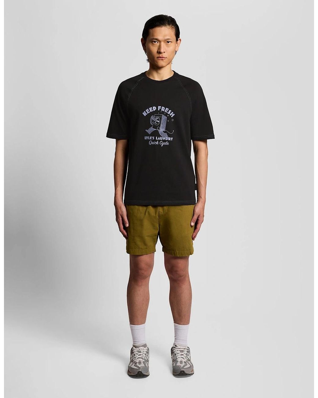 Lyle & Scott Black Chest Graphic T-Shirt for men