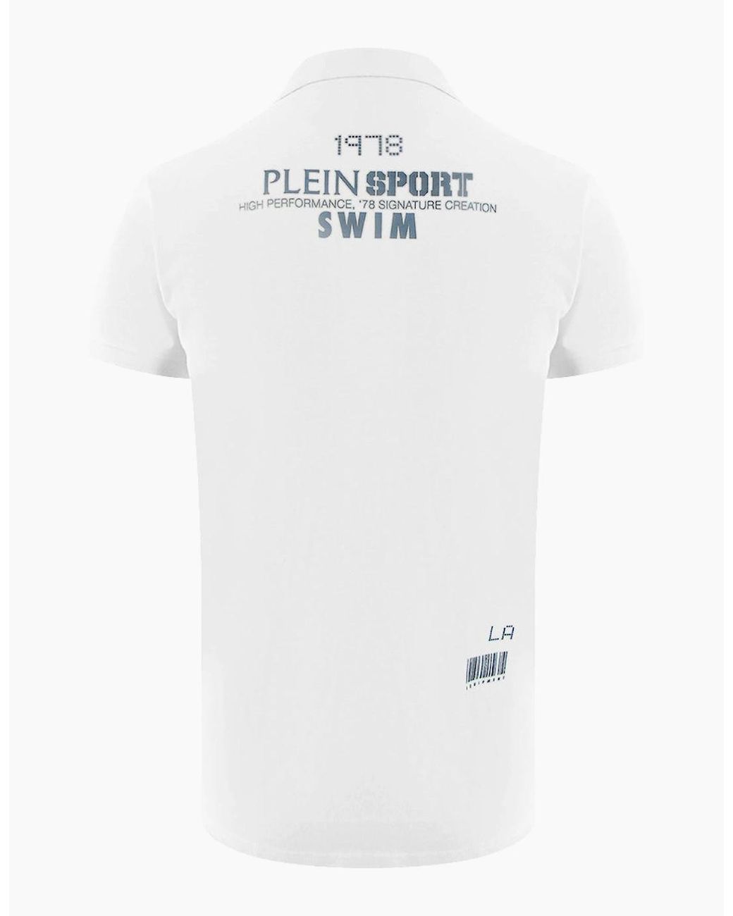 Philipp Plein White Plein Sport Spiral Logo Stretch Polo Shirt