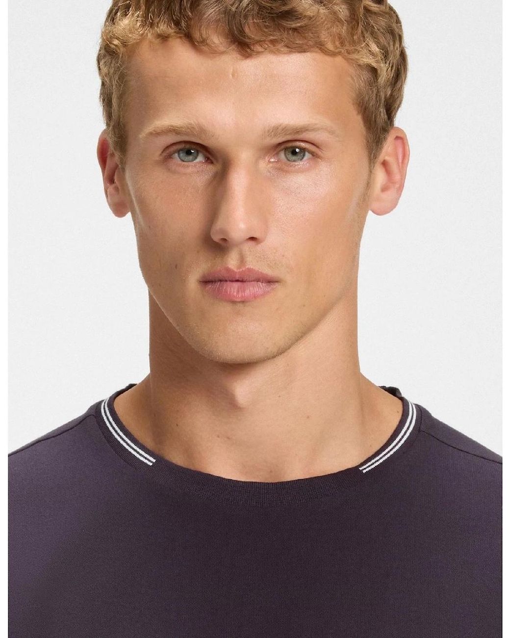 Boss Blue Crew Neck Regular Fit Short Sleeve T-Shirt for men