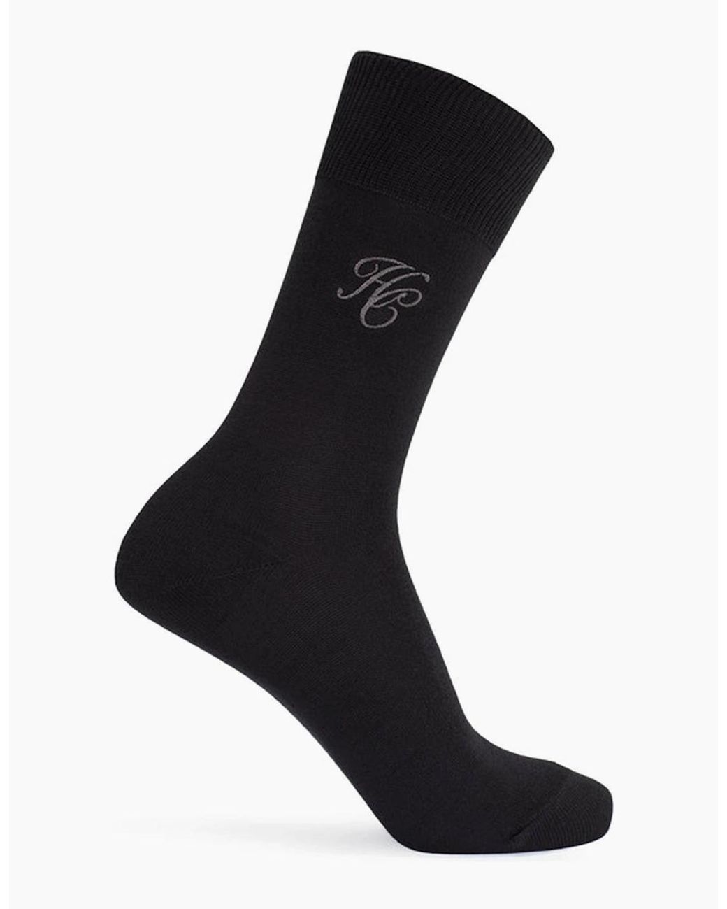 Holland Cooper Black Holland Houndstooth Sock Gift Box Charcoal for men