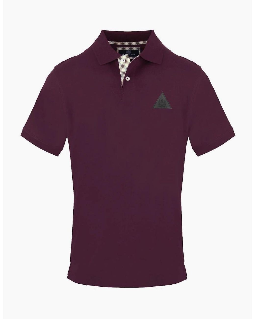 Aquascutum Purple Collared Neck Short Sleeve Polo Shirt for men
