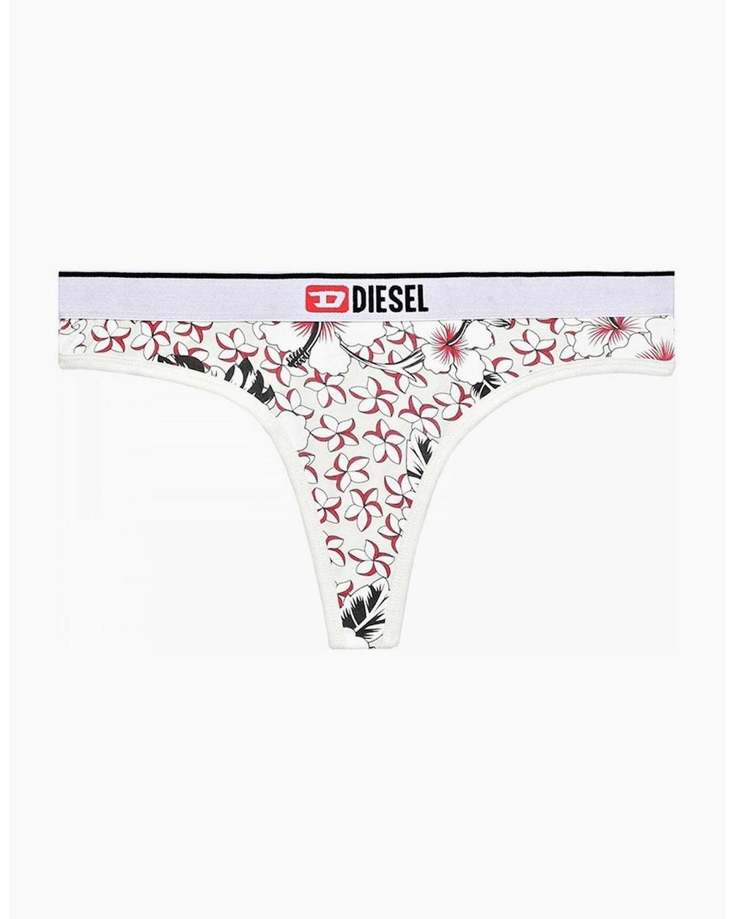 DIESEL White Ufst 2-Pack Thong, Print