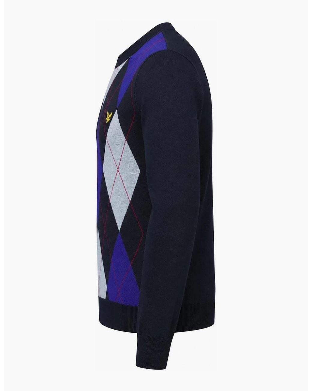 Lyle & Scott Blue Lyle & Scott Archive Revisited Argyle Knitted Jumper Dark for men