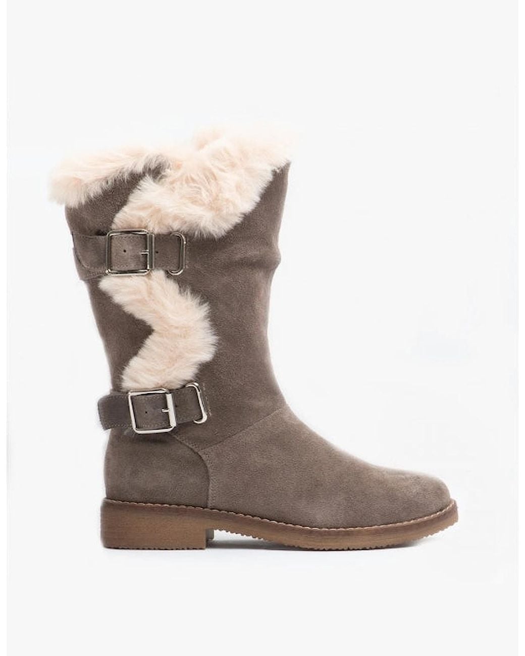 Hush Puppies Brown Megan Suede Mid-Calf Boots