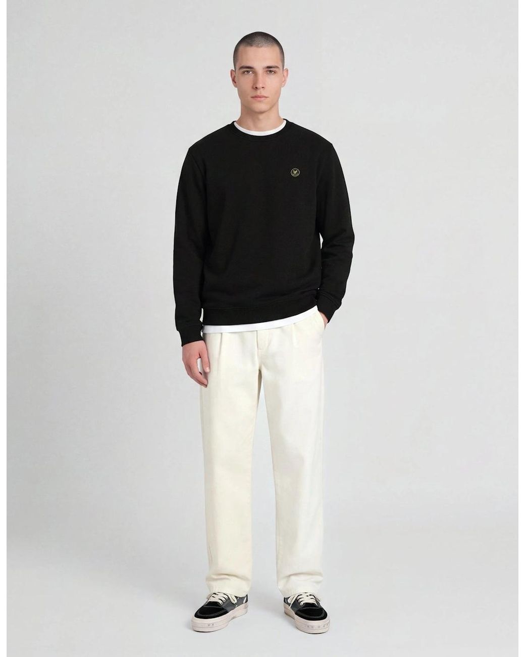 Lyle & Scott Black Archive Crew Neck Sweatshirt for men