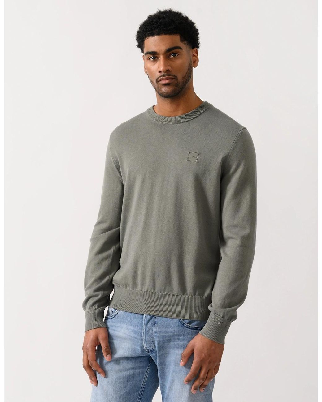 Boss Gray Boss Kanovano Crew Neck Jumper for men