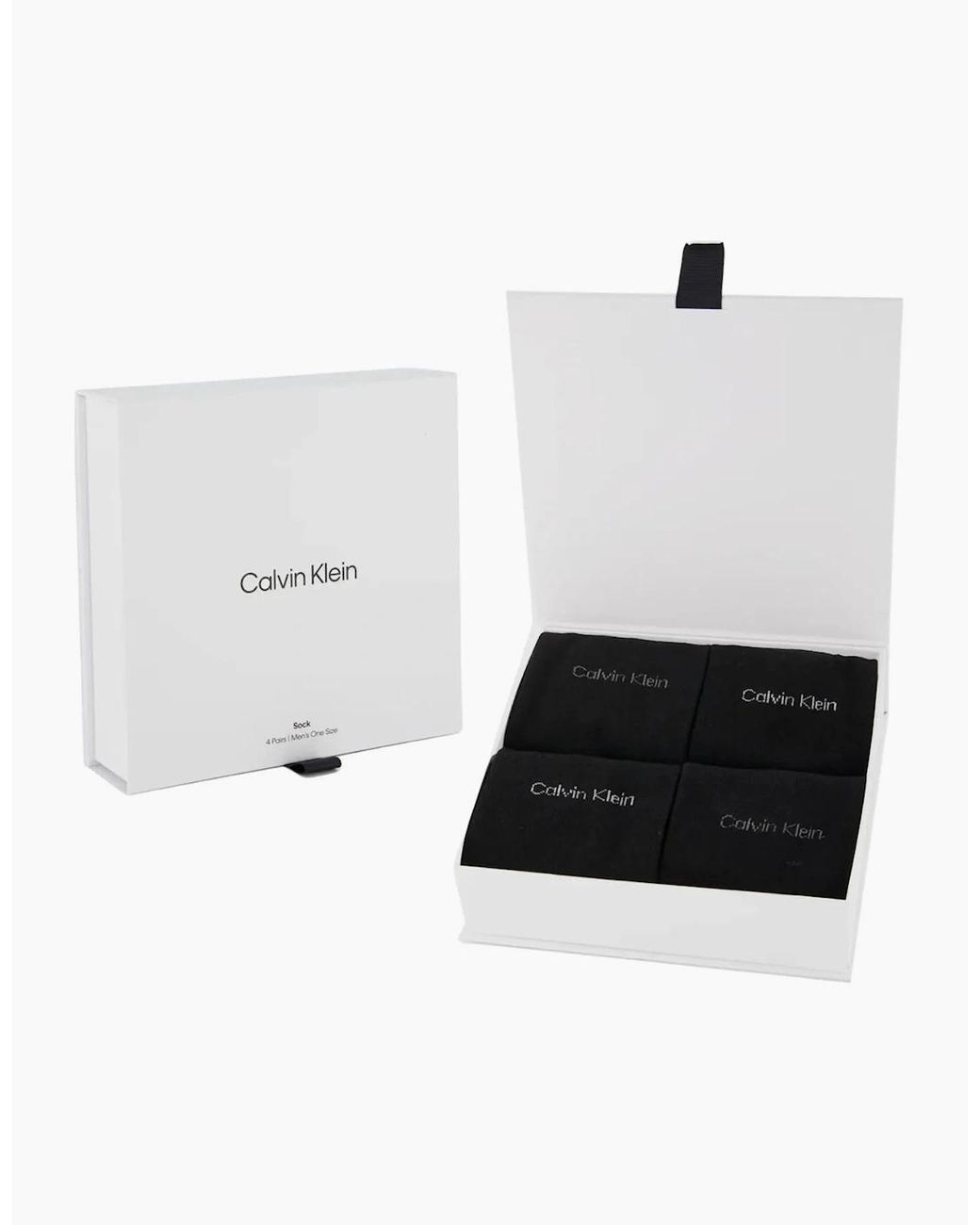 Calvin Klein Black 4-Pack Premium Combed Cotton Socks Gift Box for men