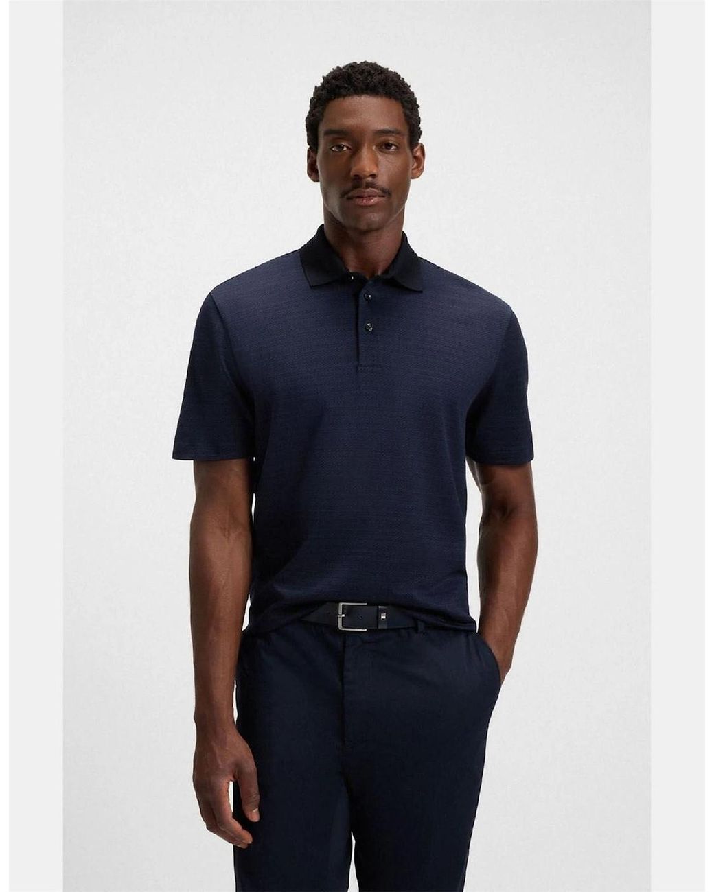 Boss Blue Parris 102 Mercerised Cotton Polo Shirt for men