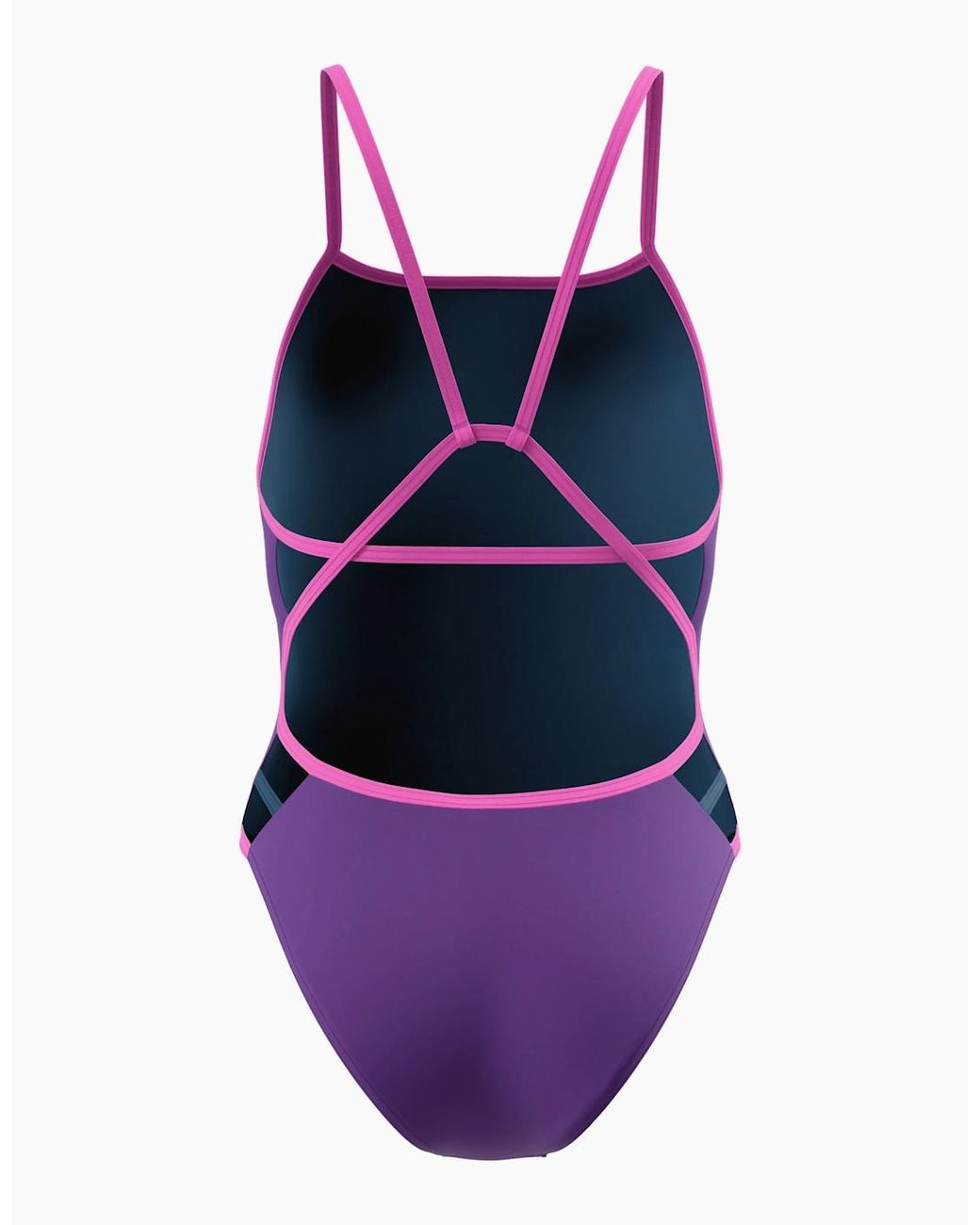Speedo Purple Ladies Solid Triback One Piece Swimsuit