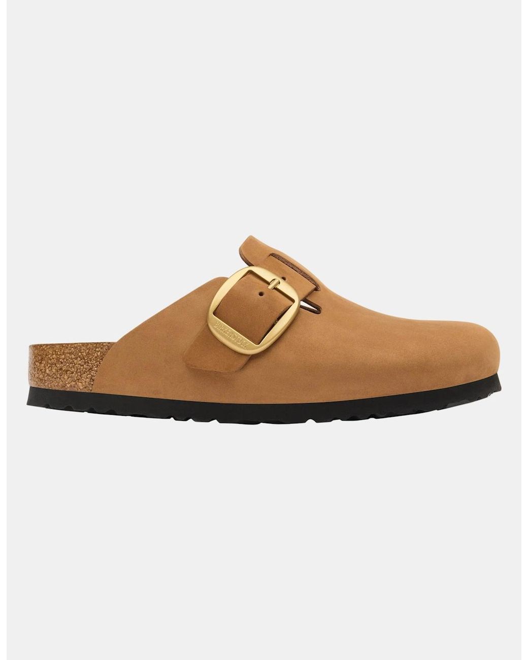 Birkenstock Boston Brown Big Buckle Nubuck Leather Clogs
