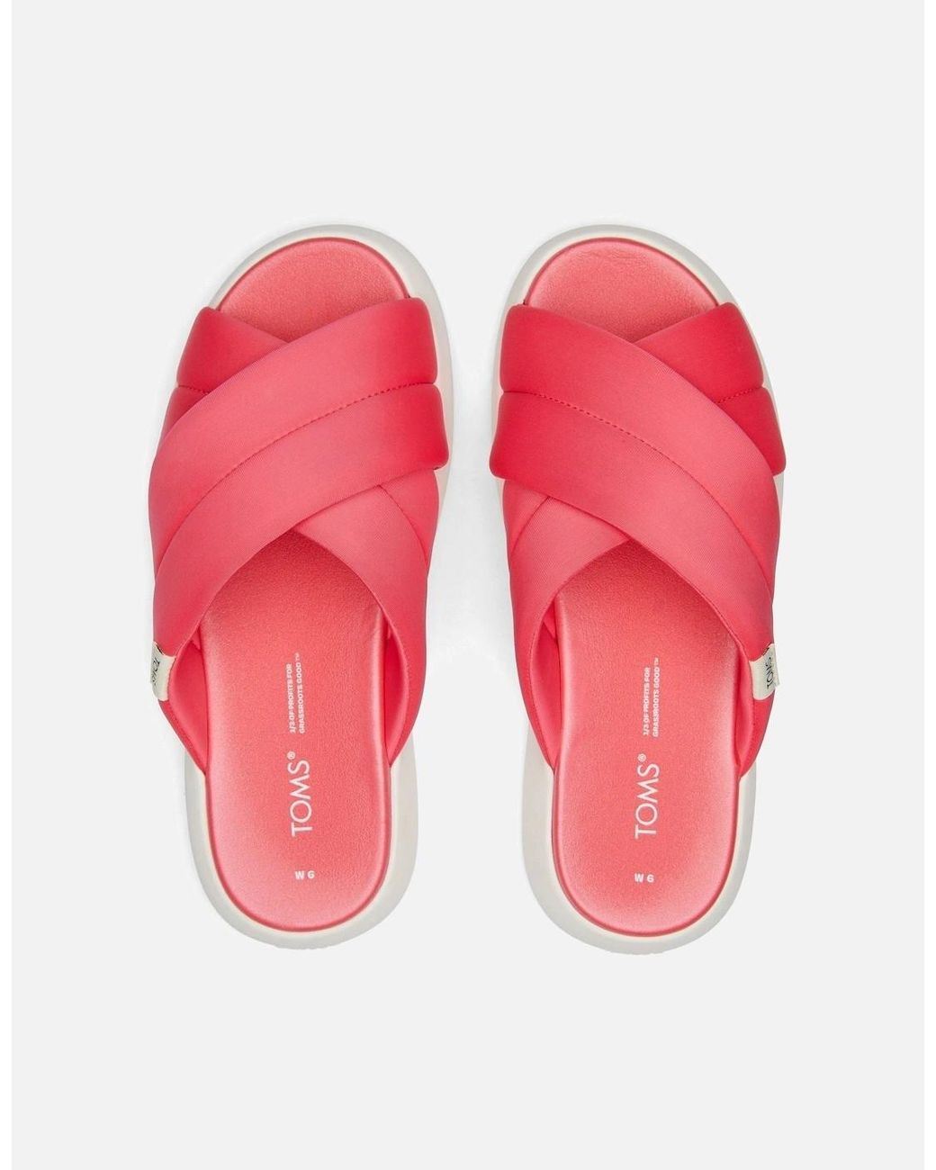 TOMS Pink Alpargata Mallow Crossover Polyester Blend Slides