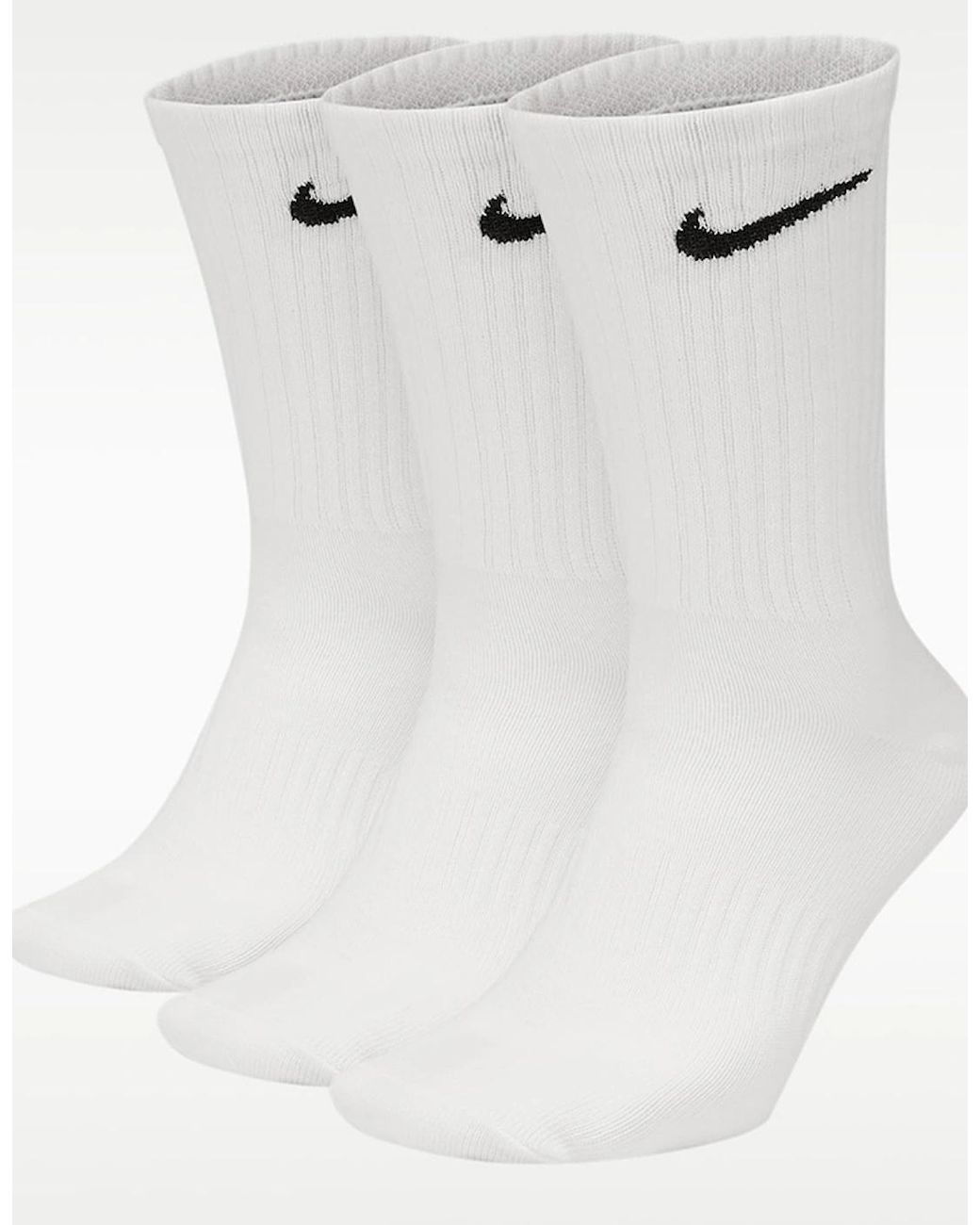 Nike White Everyday Lightweight Training Crew Socks 3 Pack