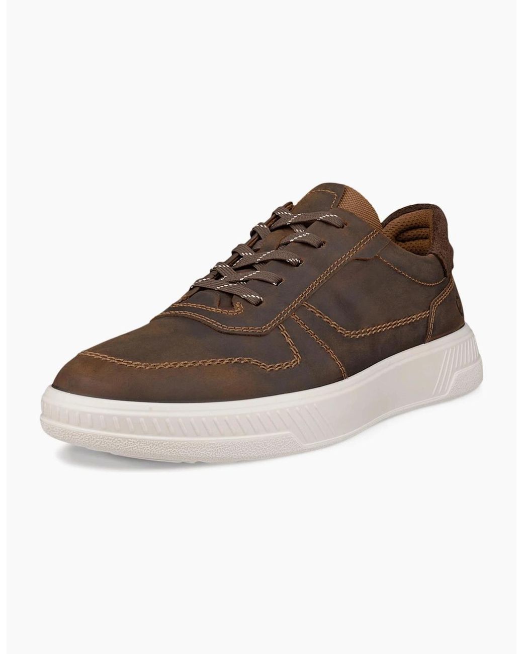 Ecco Brown Move Full Grain Leather Trainers for men