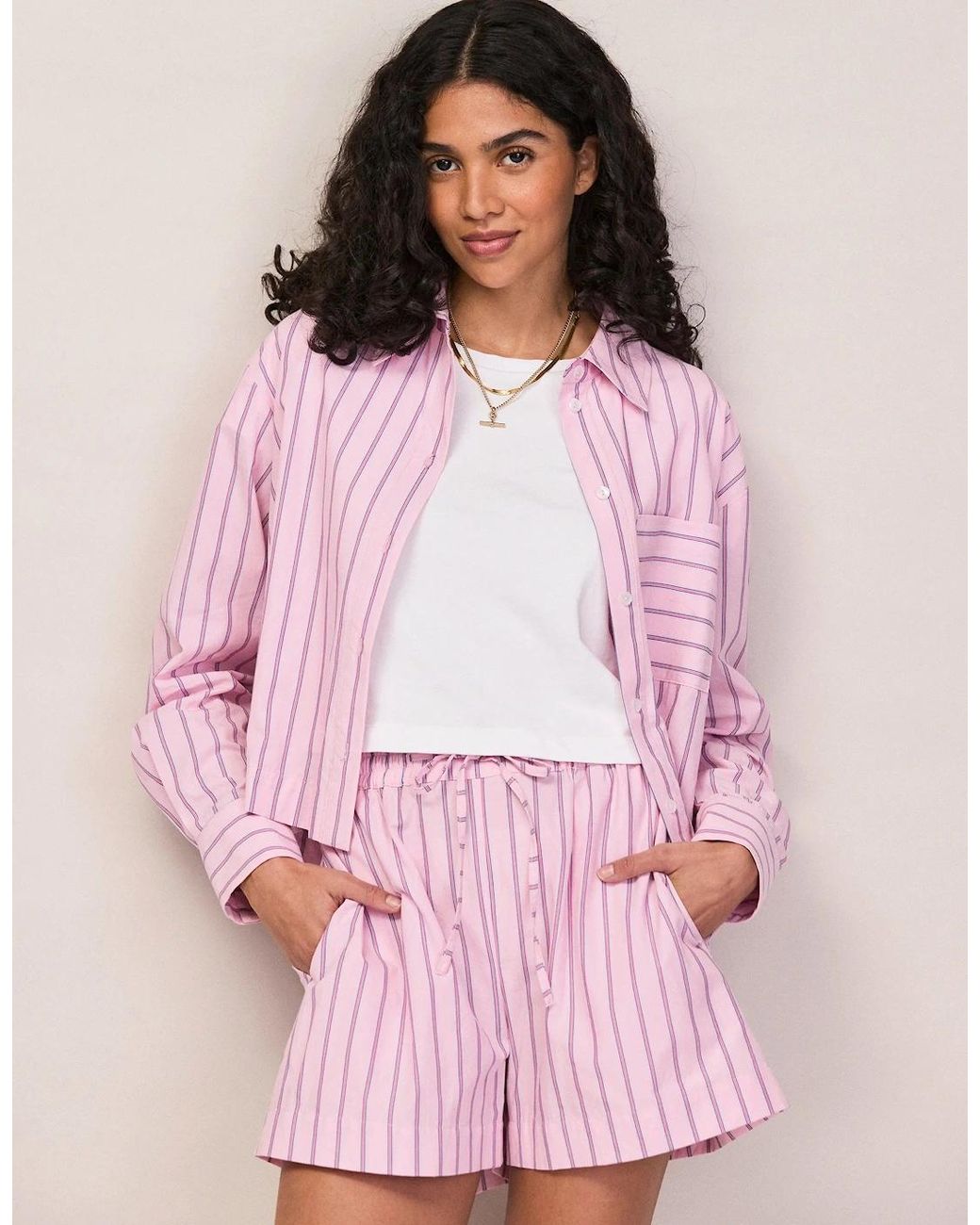 Ro&zo Pink Stripe Cotton Shirt