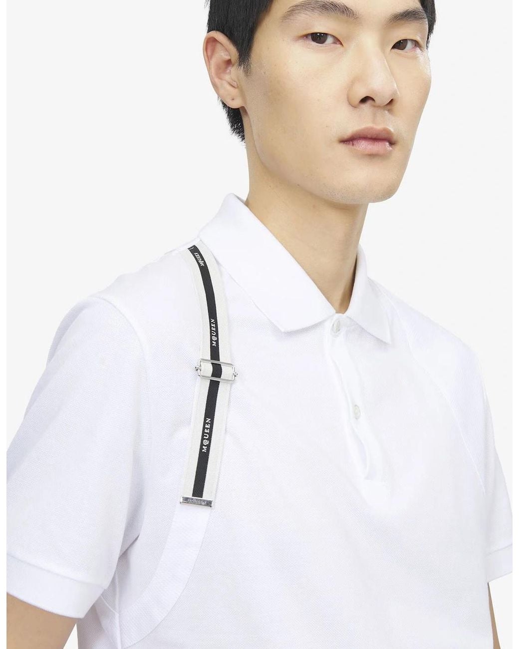 McQueen White Harness Polo Shirt for men