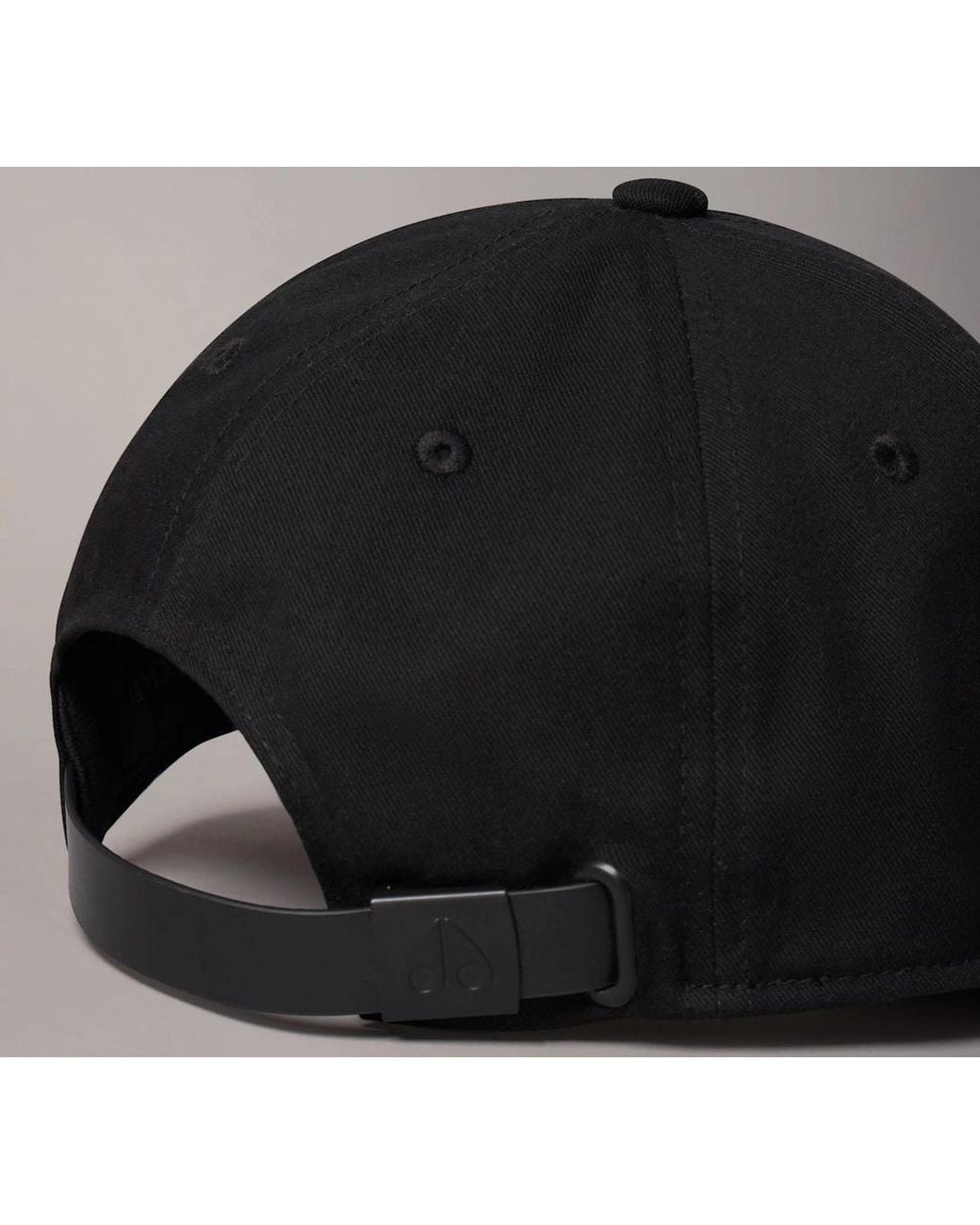 Moose Knuckles Black Cotton Metal Icon Logo Cap for men