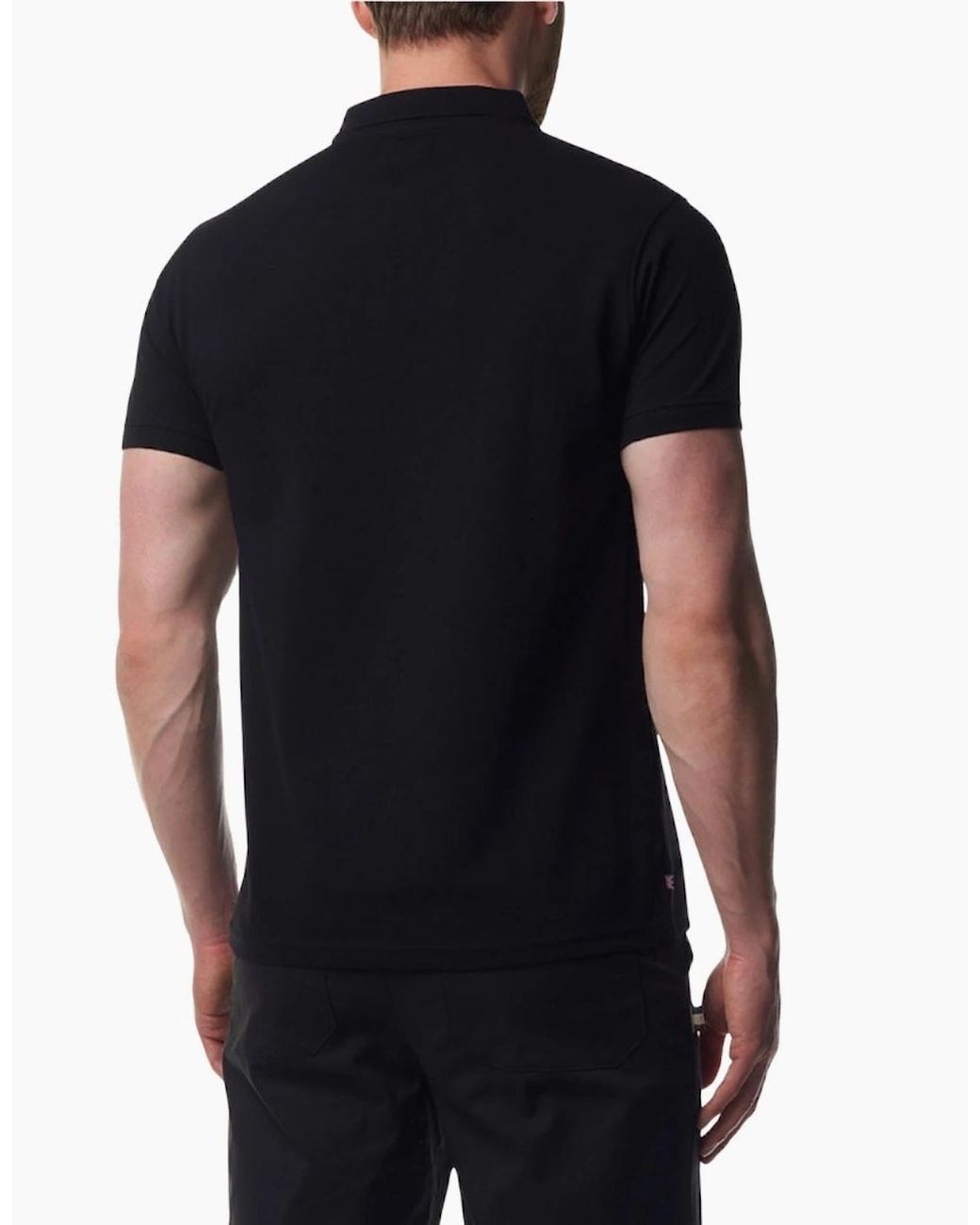 Aquascutum Black Active Cotton Polo Dry-Fit Polo Shirt for men