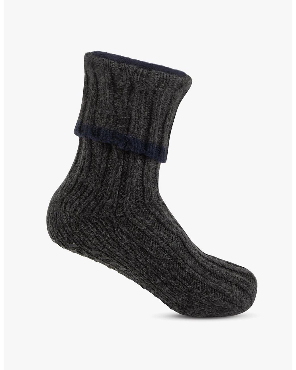 Totes Gray Toasties 3252J Recycled Chunky Slipper Sock Thermal Socks for men