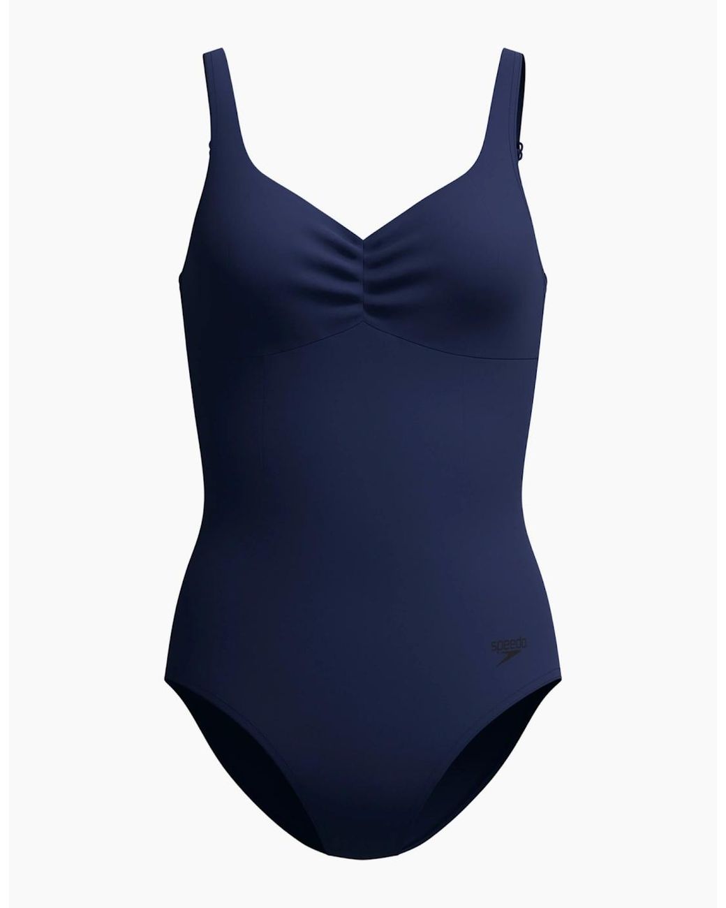Speedo Blue Ladies Aquanite Solid Ruched One Piece Swimsuit