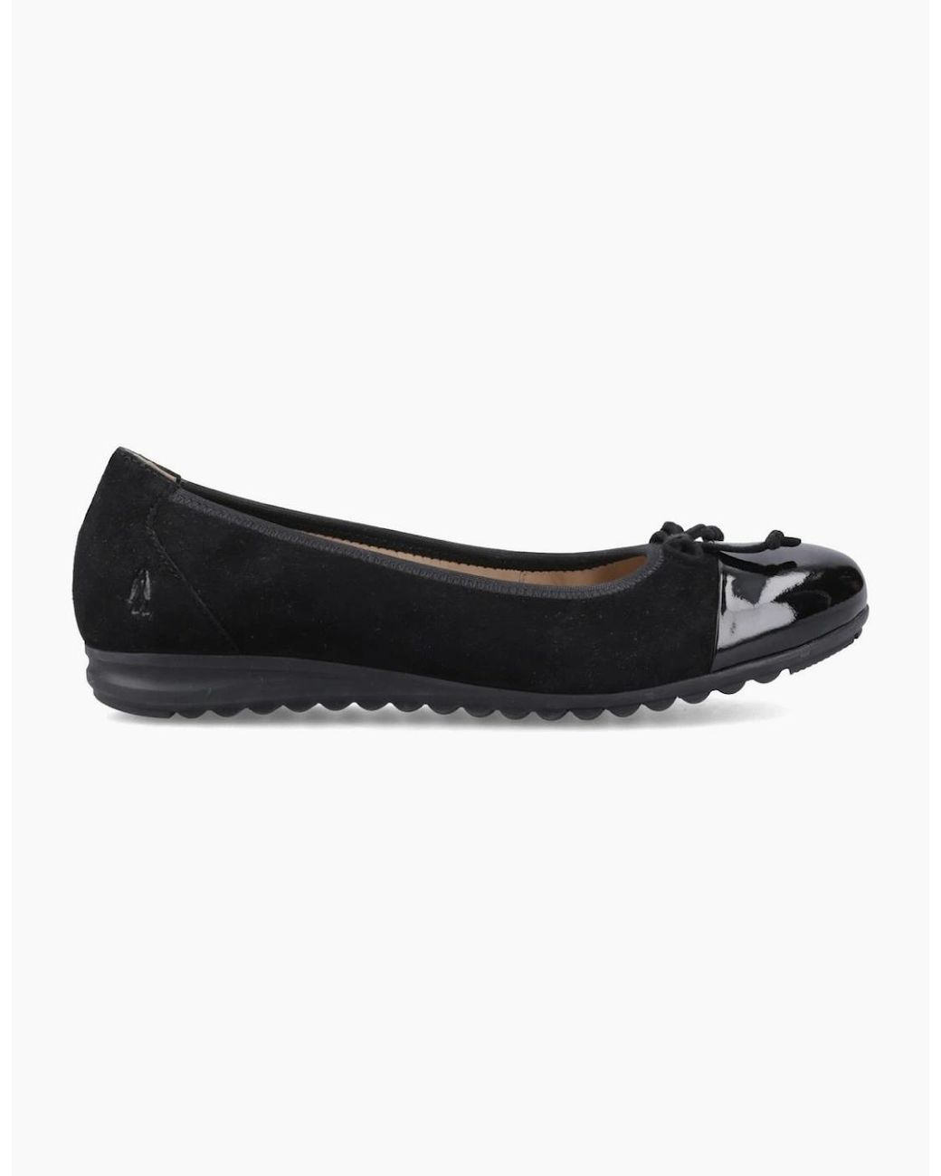 Hush Puppies Black Laurie Toe Cap Ballerinas